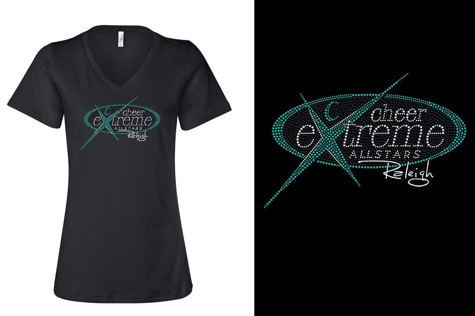 Rhinestones Cheer Extreme Raleigh Women's Relaxed V-Neck