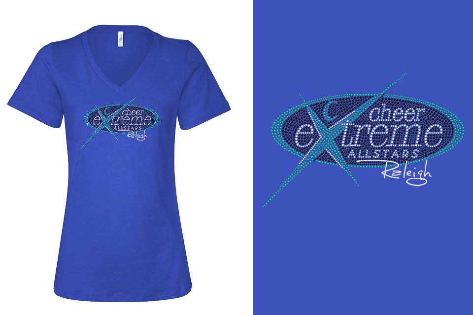 Rhinestones Cheer Extreme Raleigh Women's Relaxed V-Neck