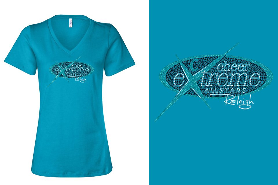 Rhinestones Cheer Extreme Raleigh Women's Relaxed V-Neck
