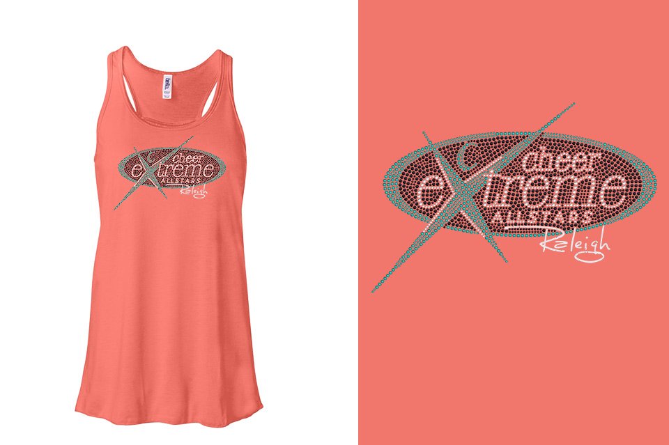 Rhinestones Cheer Extreme Raleigh Youth Flowy Racerback Tank