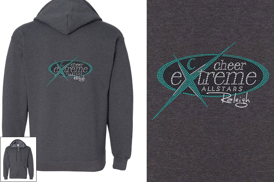 Rhinestones Cheer Extreme Raleigh Unisex Zip Hoodie