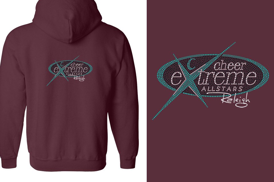 Rhinestones Cheer Extreme Raleigh Unisex Zip Hoodie