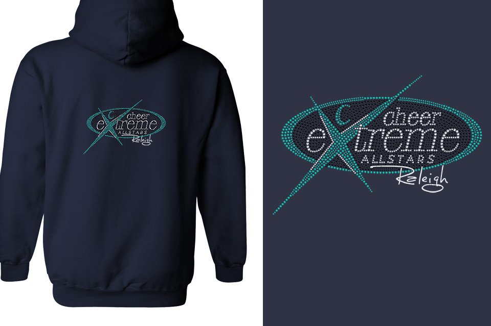 Rhinestones Cheer Extreme Raleigh Unisex Zip Hoodie