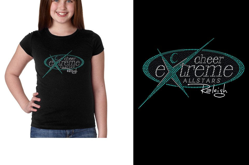 Rhinestones Cheer Extreme Raleigh Youth Girls' Princess T-Shirt