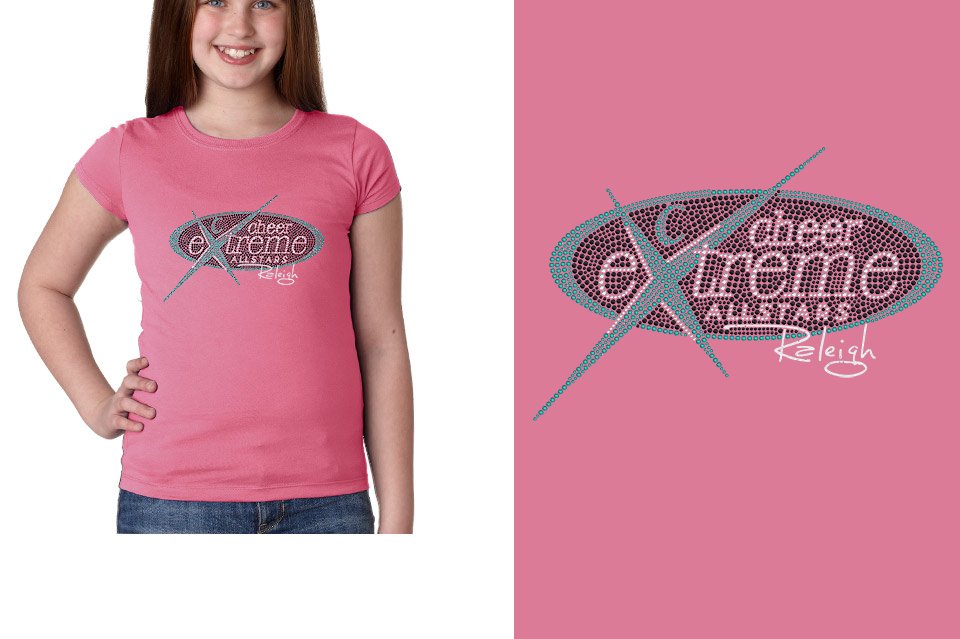 Rhinestones Cheer Extreme Raleigh Youth Girls' Princess T-Shirt