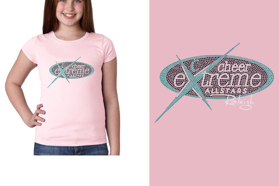 Rhinestones Cheer Extreme Raleigh Youth Girls' Princess T-Shirt