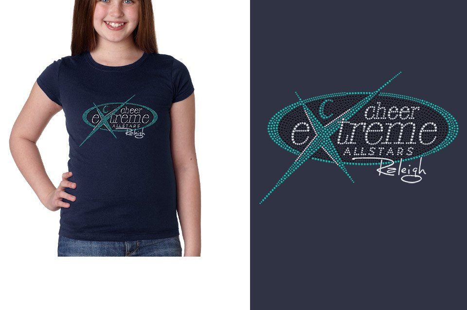 Rhinestones Cheer Extreme Raleigh Youth Girls' Princess T-Shirt