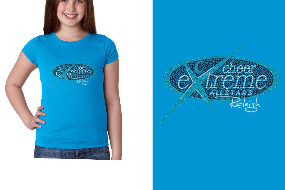 Rhinestones Cheer Extreme Raleigh Youth Girls' Princess T-Shirt