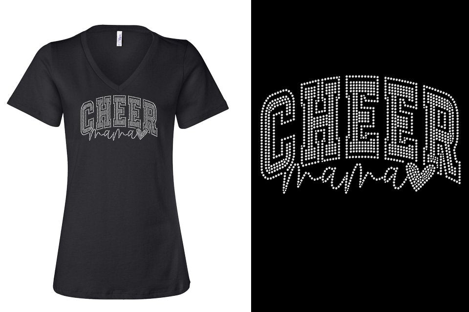 Rhinestones Cheer Extreme Raleigh Cheer Mama Women's Relaxed V-Neck