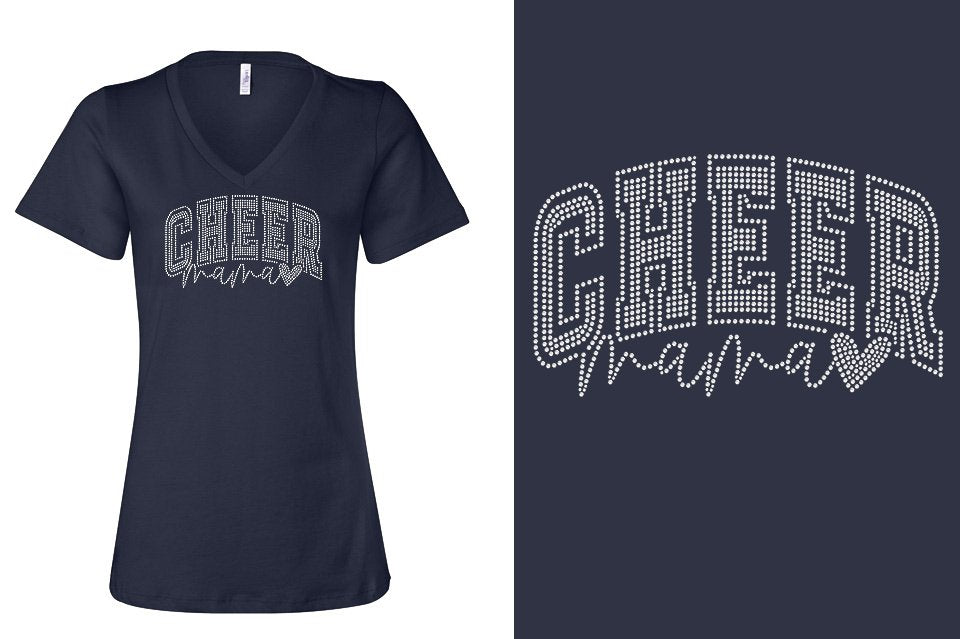 Rhinestones Cheer Extreme Raleigh Cheer Mama Women's Relaxed V-Neck