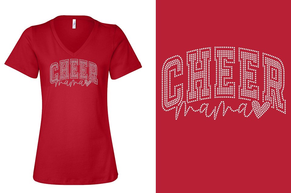 Rhinestones Cheer Extreme Raleigh Cheer Mama Women's Relaxed V-Neck