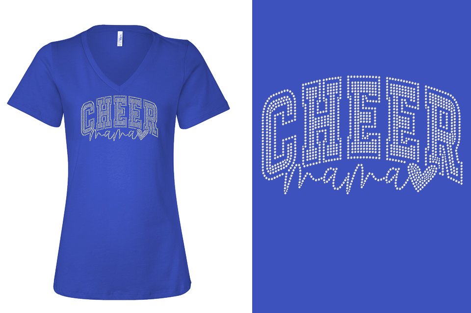 Rhinestones Cheer Extreme Raleigh Cheer Mama Women's Relaxed V-Neck