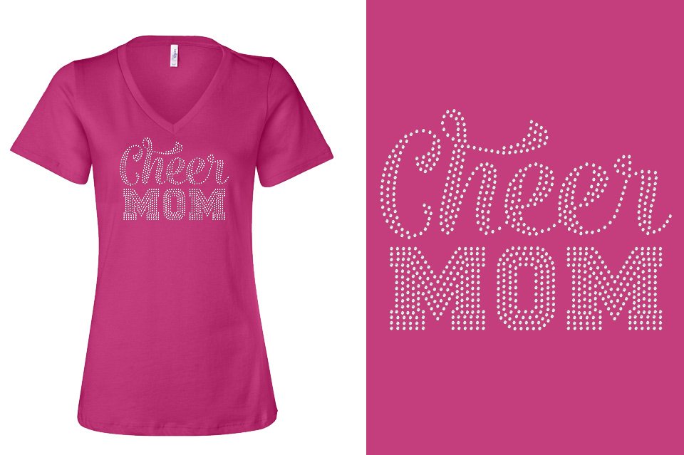 Rhinestones Cheer Extreme Raleigh Cheer Mom Women's Relaxed V-Neck