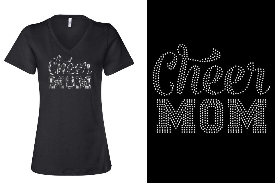Rhinestones Cheer Extreme Raleigh Cheer Mom Women's Relaxed V-Neck