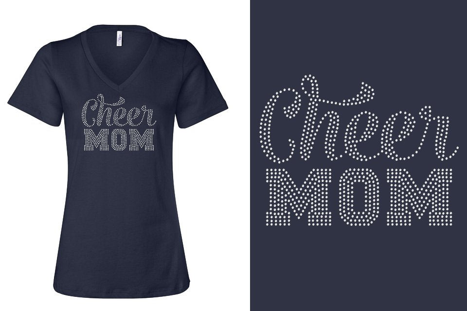 Rhinestones Cheer Extreme Raleigh Cheer Mom Women's Relaxed V-Neck