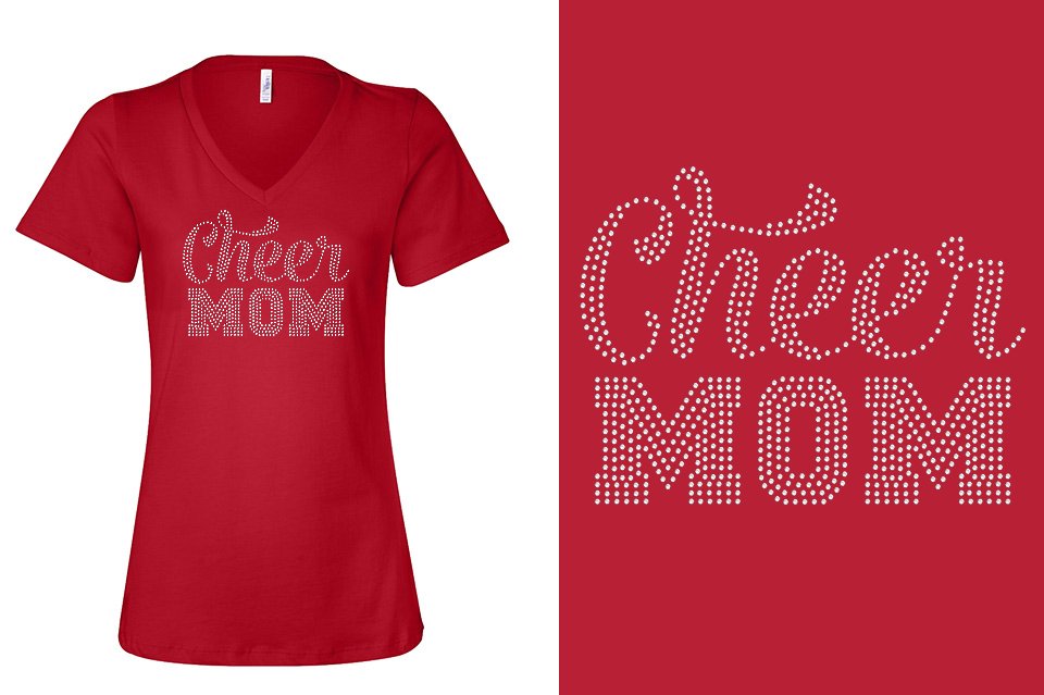 Rhinestones Cheer Extreme Raleigh Cheer Mom Women's Relaxed V-Neck
