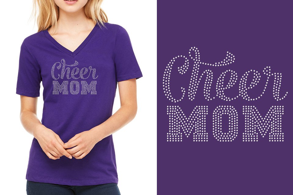 Rhinestones Cheer Extreme Raleigh Cheer Mom Women's Relaxed V-Neck