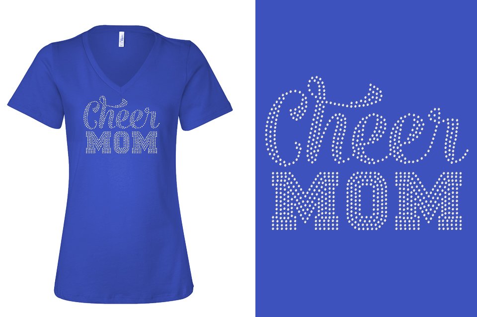 Rhinestones Cheer Extreme Raleigh Cheer Mom Women's Relaxed V-Neck