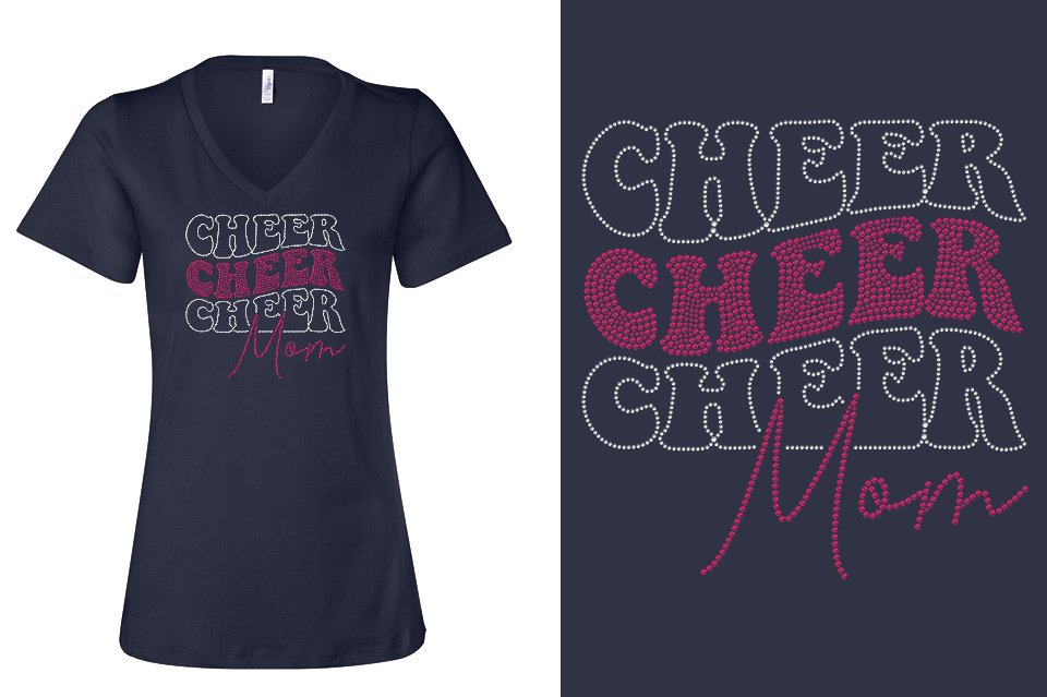Rhinestones Cheer Extreme Raleigh Cheer Mom Women's Relaxed V-Neck