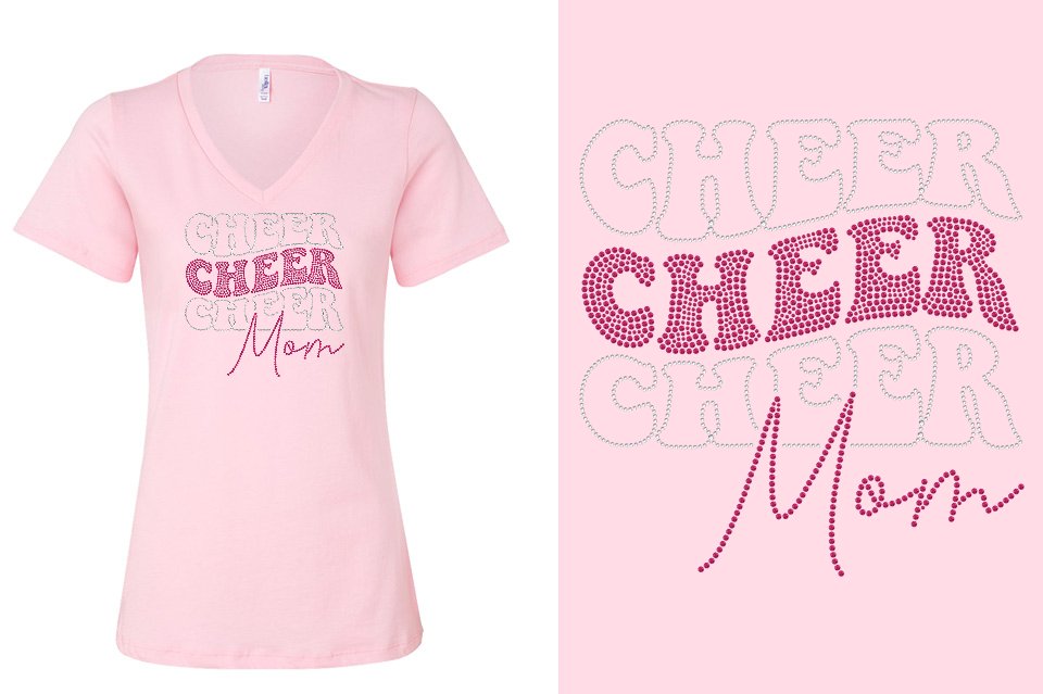 Rhinestones Cheer Extreme Raleigh Cheer Mom Women's Relaxed V-Neck