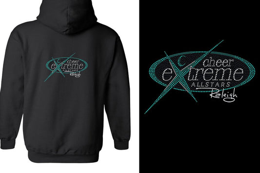 Rhinestones Cheer Extreme Raleigh Unisex Zip Hoodie