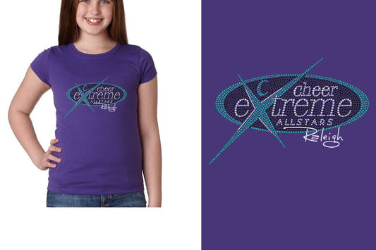 Rhinestones Cheer Extreme Raleigh Youth Girls' Princess T-Shirt