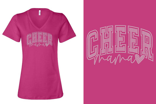 Rhinestones Cheer Extreme Raleigh Cheer Mama Women's Relaxed V-Neck