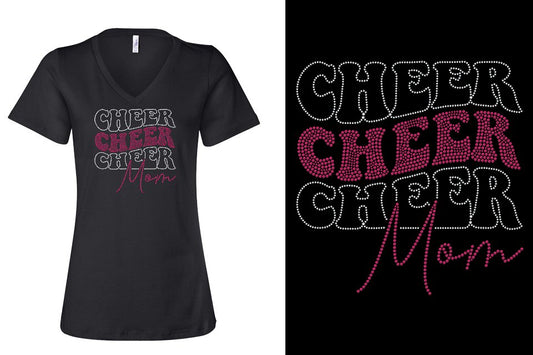 Rhinestones Cheer Extreme Raleigh Cheer Mom Women's Relaxed V-Neck